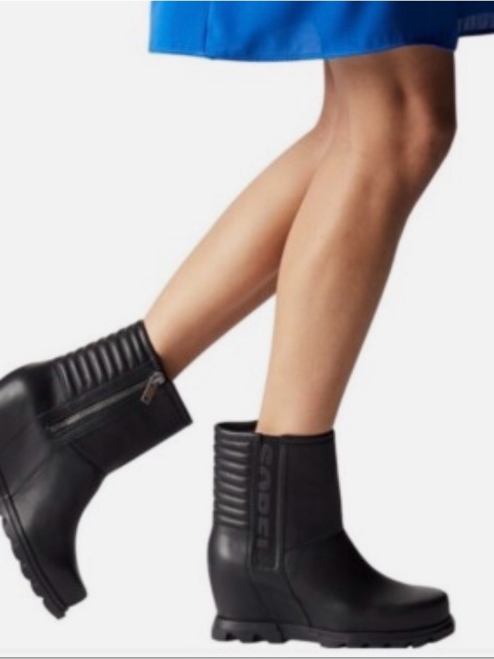 Sorel Joan of Artic Wedge Boot Black Mid-Calf Waterproof Ankle Boots
